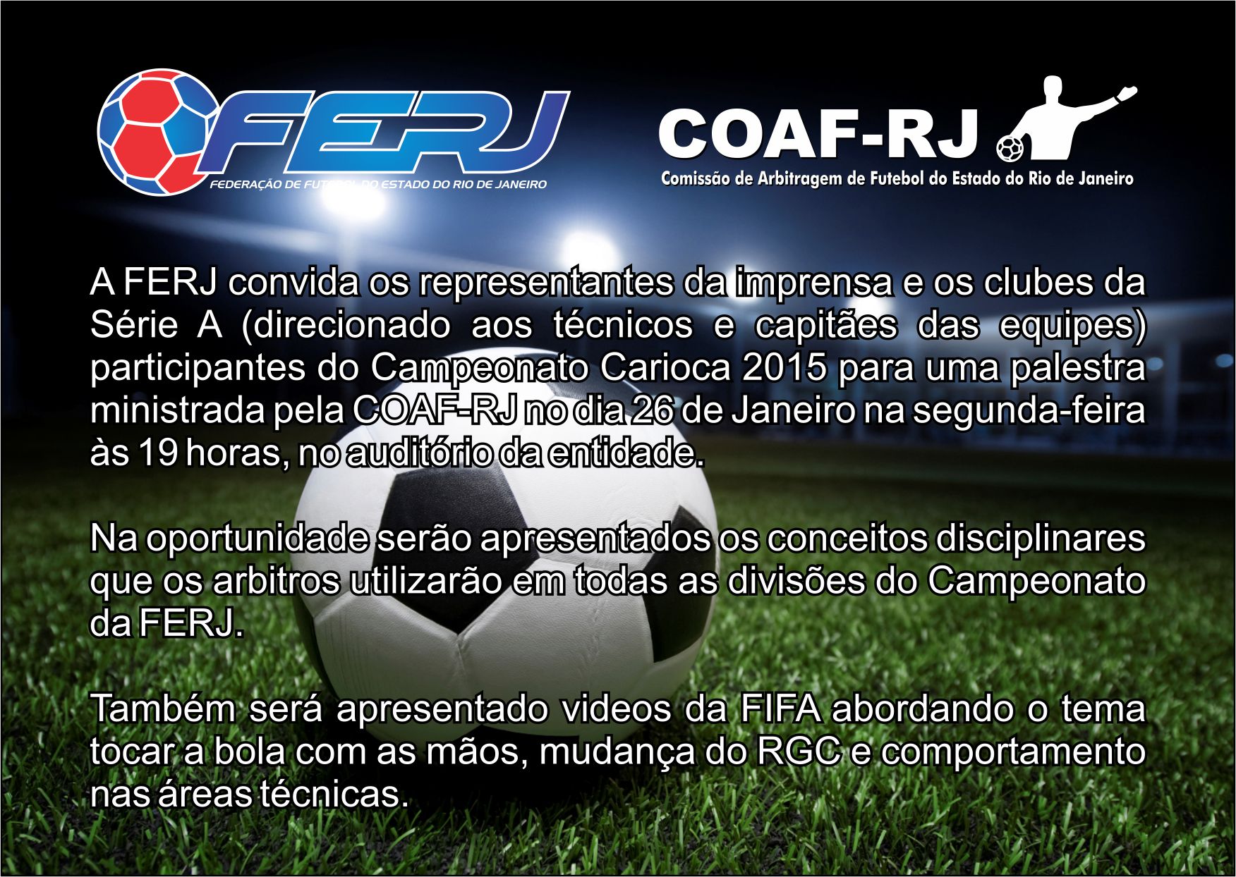 COAF fará palestra para técnicos e capitães dos clubes da Série A