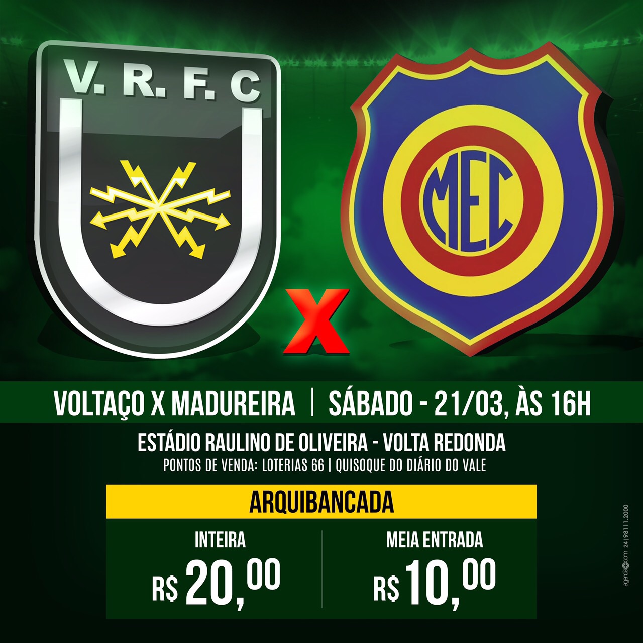 Ingressos para Volta Redonda x Madureira já estão à venda