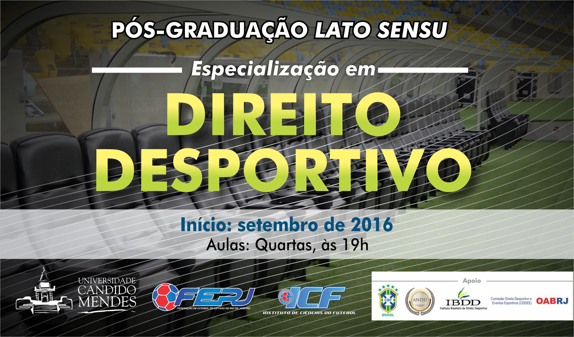 FERJ e UCAM promovem nova edição do Curso de Pós Graduação, Especialização em Direito Desportivo