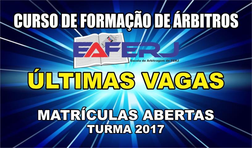 Curso de Árbitros 2017- Matrículas abertas - Últimas 15 vagas