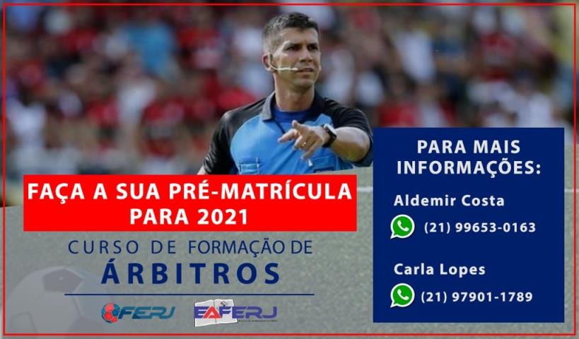Pré-Matrículas do Curso de Formação de Árbitros-2021