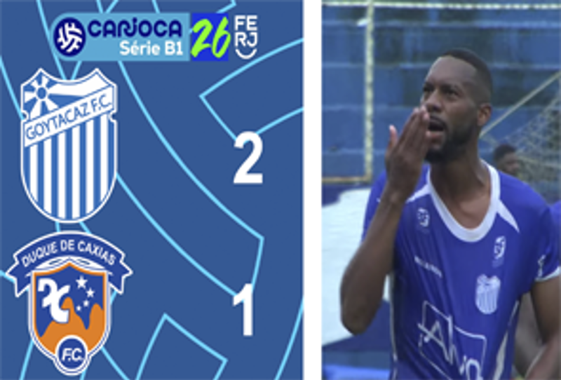 CARIOCA SÉRIE B1- TAÇA CORCOVADO - 5ª RODADA - GOYTACAZ 2X1 DUQUE DE CAXIAS