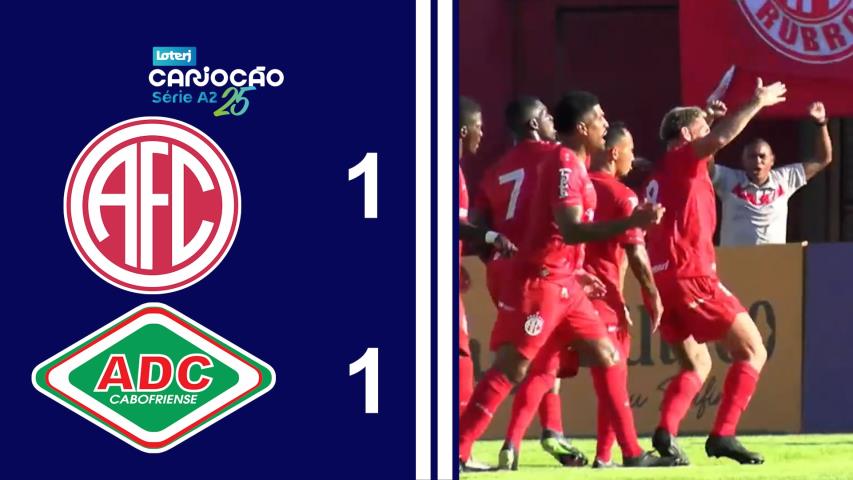 Cariocão Loterj Série A2 (2025) - Taça Santos Dumont - 1ª Rodada - America 1x1 Cabofriense