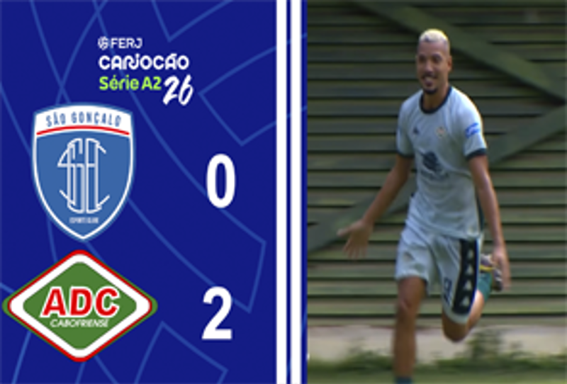 CARIOCA SÉRIE A2 - TAÇA SANTOS DUMOUNT - 5ª RODADA - SÃO GONÇALO 0X2 CABOFRIENSE