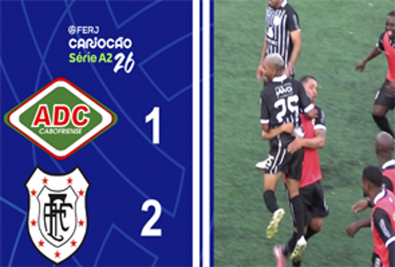 CARIOCA SÉRIE A2 - TAÇA SANTOS DUMOUNT - 8ª RODADA - CABOFRIENSE 1X2 AMERICANO