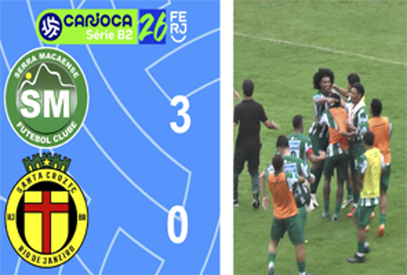 CARIOCA SÉRIE B2- TAÇA MARACANÃ - 7ª RODADA - SERRA MACAENSE 3X0 SANTA CRUZ