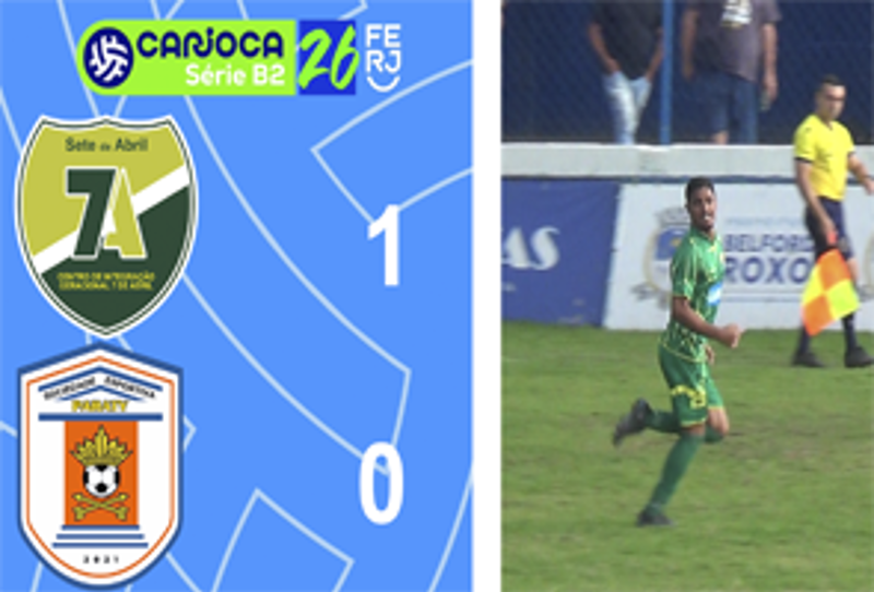 CARIOCA SÉRIE B2- TAÇA MARACANÃ - 4ª RODADA - 7 DE ABRIL 1X0 PARATY